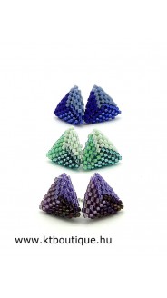 Mini háromszög fülbevalók, 3 db-os készlet, kék, zöld. lila